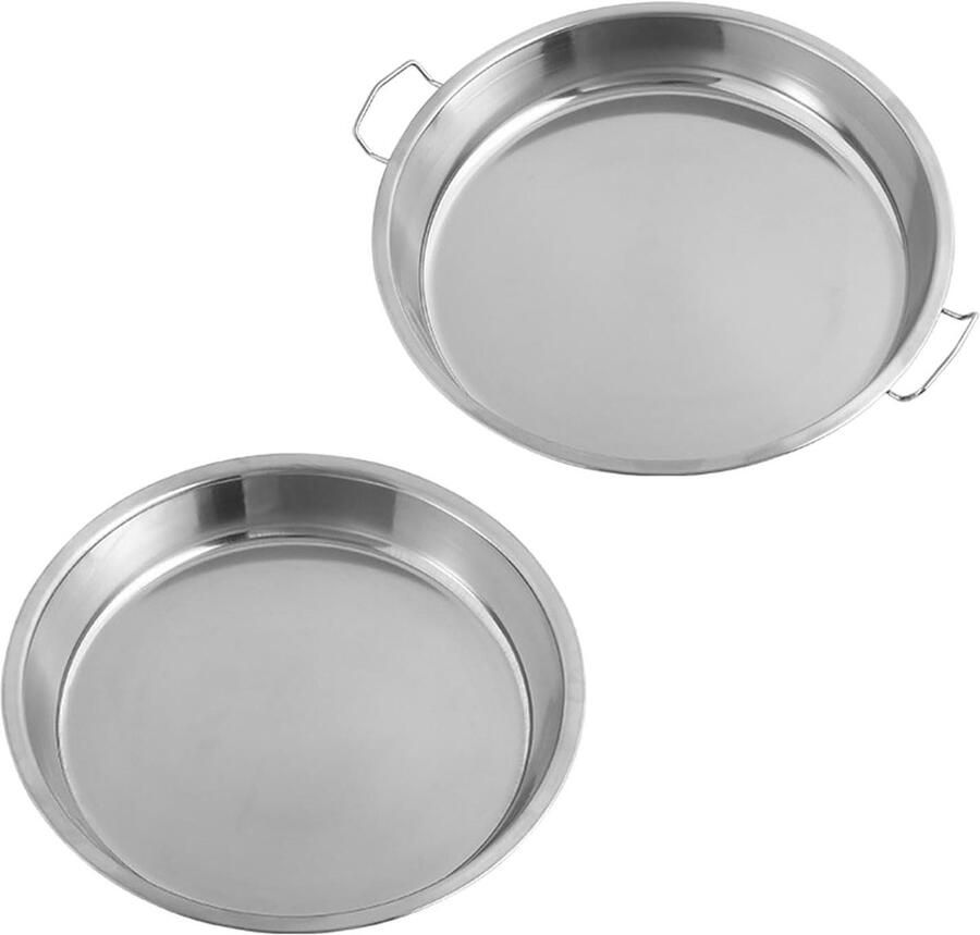 Stoombak RVS Lade Pan Aziatisch Koken Vaatwasserbestendig 2 stuks Zilverkleurig