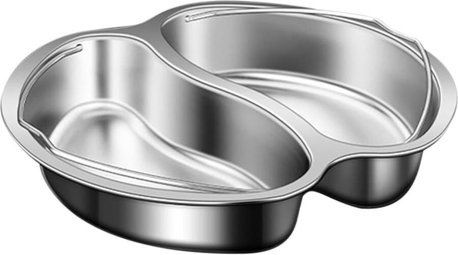 Stoombak Verdeelde Pan Maaltijd Tray Efficiënte Kookgerei Meerdere Compartimenten 19x19x3 cm Zilver