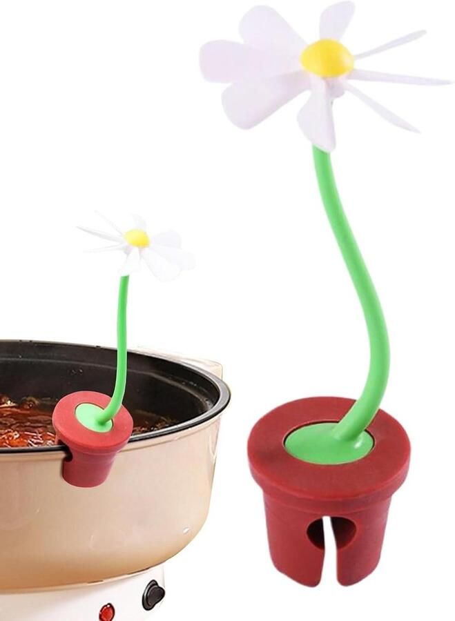 Stoombevrijder voor pot Deksel lifter Veilig koken Bloemblaadjes ontwerp 145 cm Multicolor