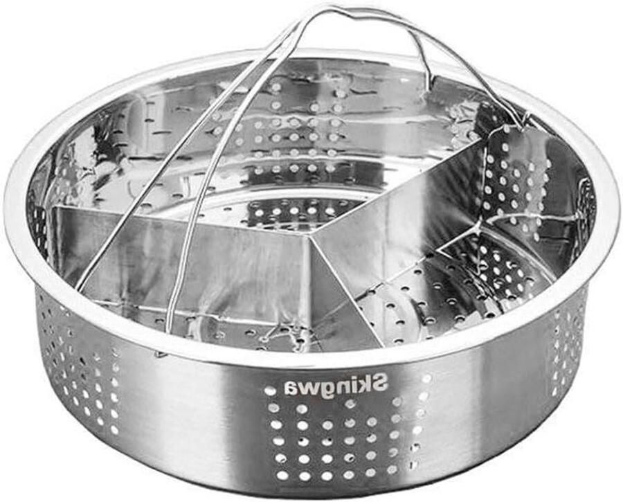 Stoombootmand Snelkookpan Accessoire Gezond Koken Voedselveilig Roestvrij Staal 212 cm Diameter Zilverkleurig