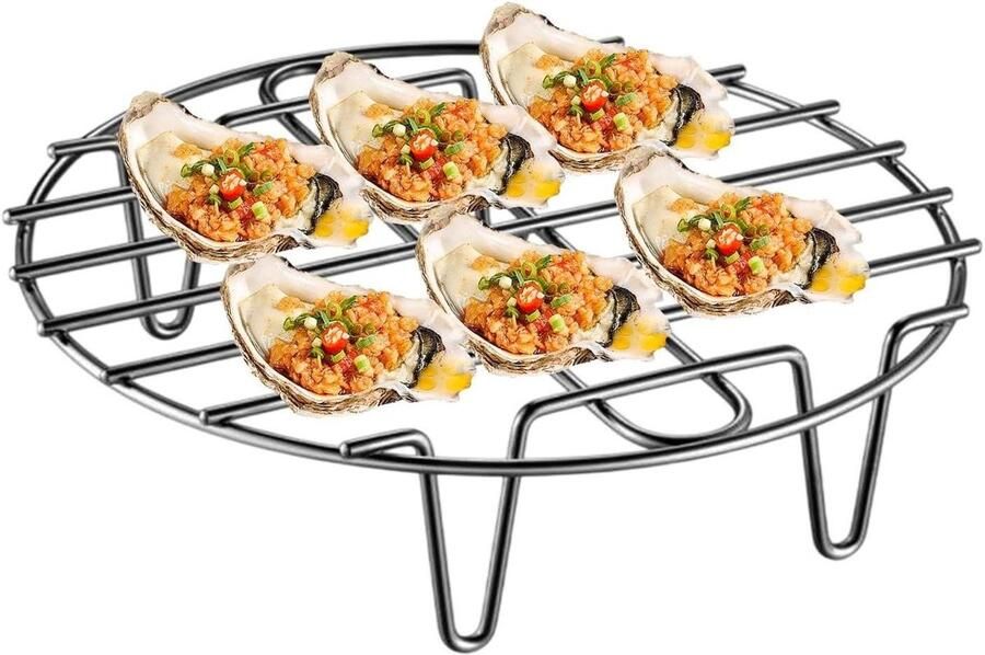 Rond Stoomrek Grillrooster Bakpan Barbecue Koken Hittebestendig Roestvrij Staal 328 cm Zilver