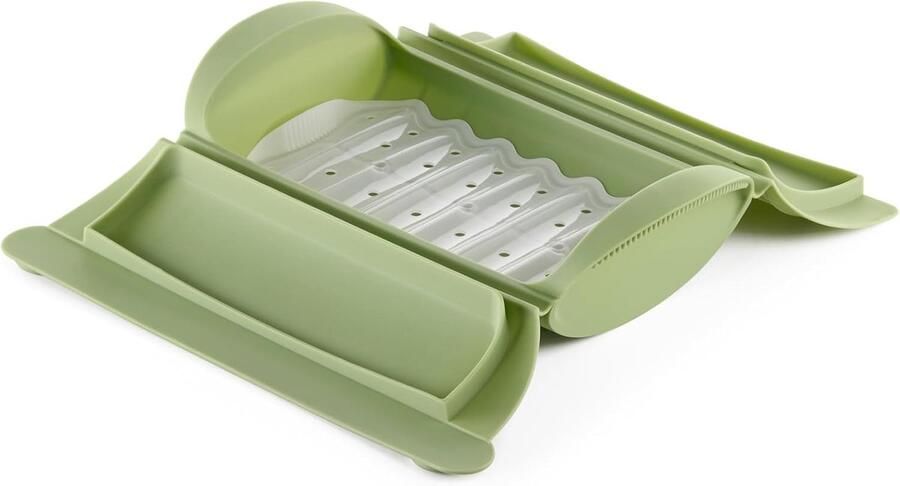 Stoomcontainer Magnetron Stomer Gezond Koken Lichtgewicht Slijtvast 650ml 1-2 Personen Groen