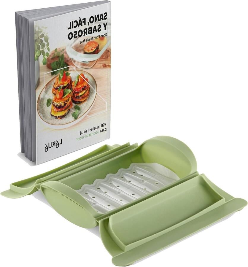 Stoomcontainer Stoomkoker Magnetron Gezond Koken Met Dienblad 650 ml Groen