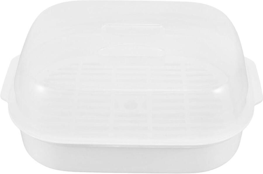 Stoomdoos Magnetron Stoomkoker Bakje Gezond Koken Voedselveilig Plastic 26 cm Transparant