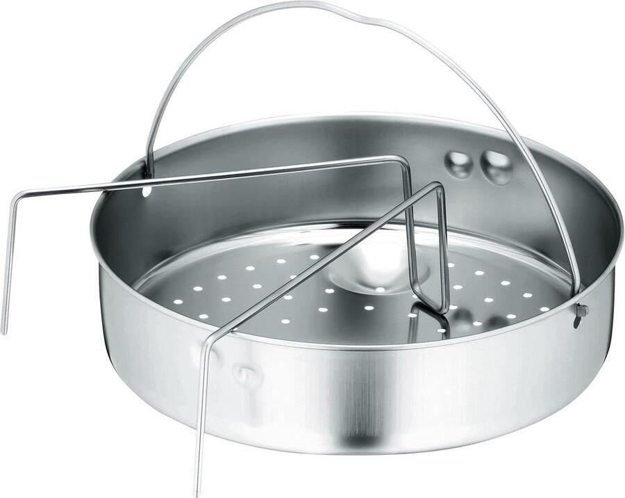 Stoominzet Accessoire snelkookpan Gezond koken Stapelbaar ontwerp 4.5 liter Zilverkleurig