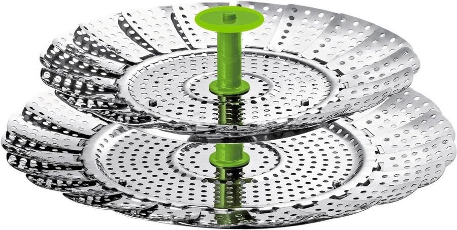 Stoominzet Kookinzet Gezond Koken Twee etages 14-24 cm Zilverkleurig