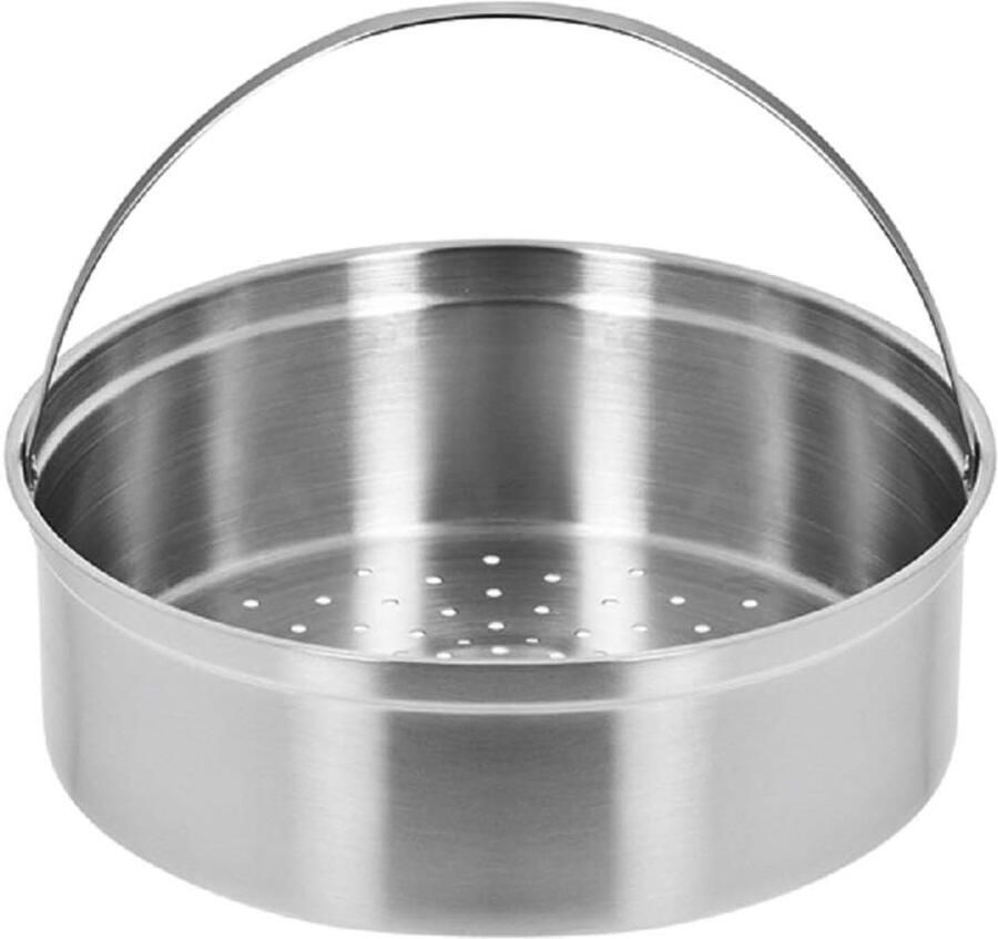 Stoominzet Met Gaten Stoommand RVS Gezond Koken Roestvrij Staal 18 10 22 cm Diameter Zilver