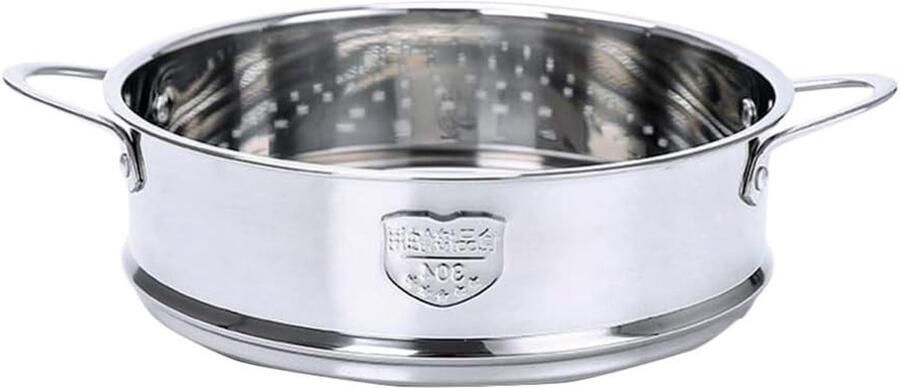 Stoominzet Pan Keuken Stomer Voedsel Bereiden Dubbele Handgrepen 20 cm Diameter Zilverkleurig