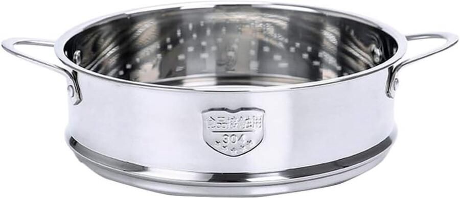 Stoominzet Pan Keuken Stoommand Gezond Koken Dubbele Handgrepen 20 cm Diameter Zilverkleurig