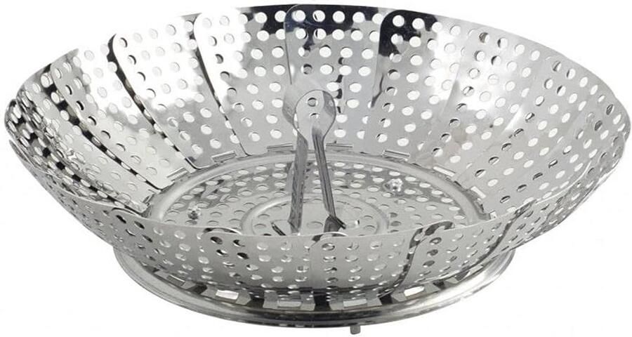 Stoominzet Pan Kookaccessoire Gezond Koken Verstelbare Diameter 24 cm Zilver