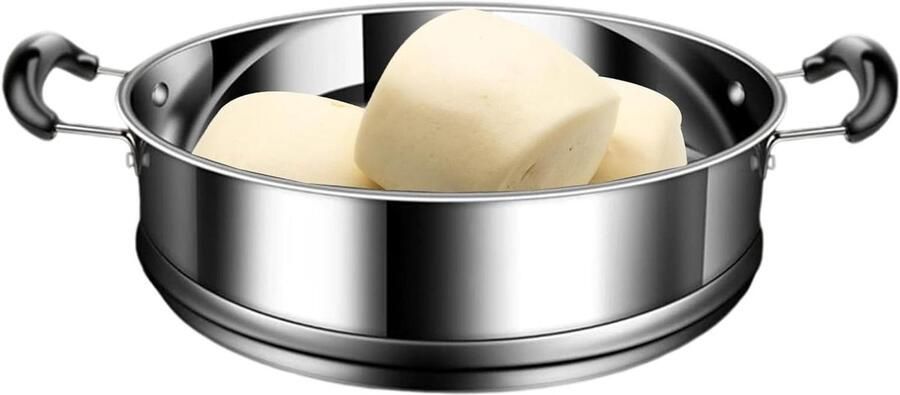 Stoominzet Pan Kookaccessoire Keuken Gezond Koken Roestvrij Staal Stapelbaar Ontwerp Zilverkleurig