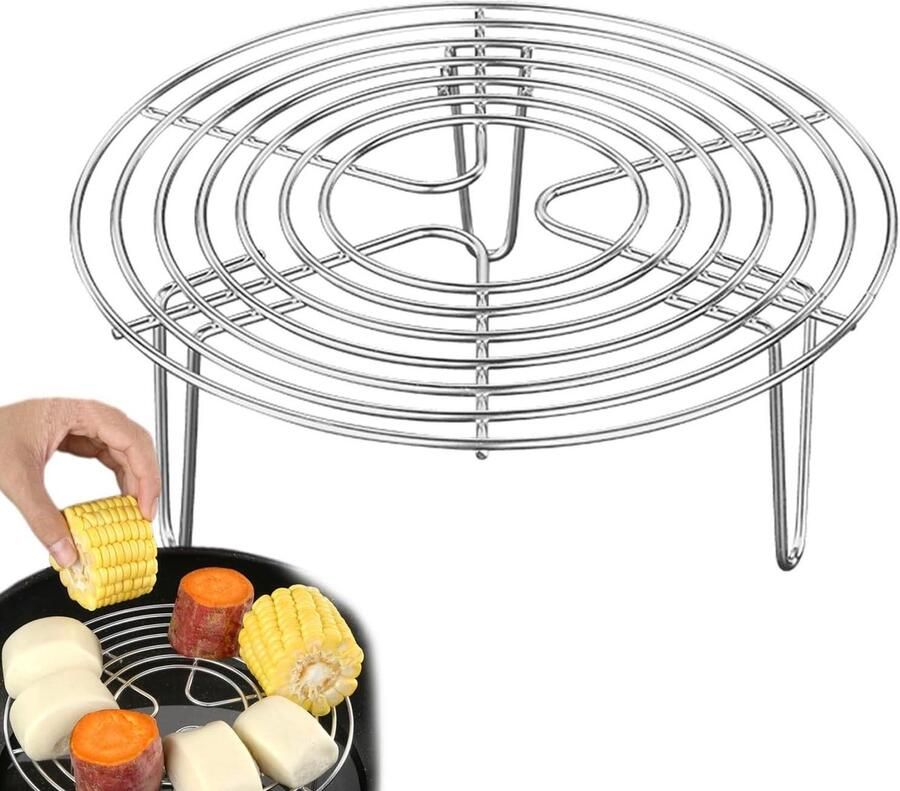 Stoominzet Pan Kookinzet RVS Gezond Koken Verdikt Roestvrij Staal 20 cm Diameter Zilverkleurig
