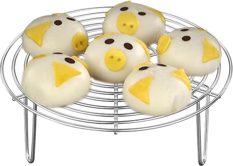 Stoominzet Pan Stoommand Roestvrijstaal Gezond Koken U-vormige Poten 20 x 7 cm Zilverkleurig