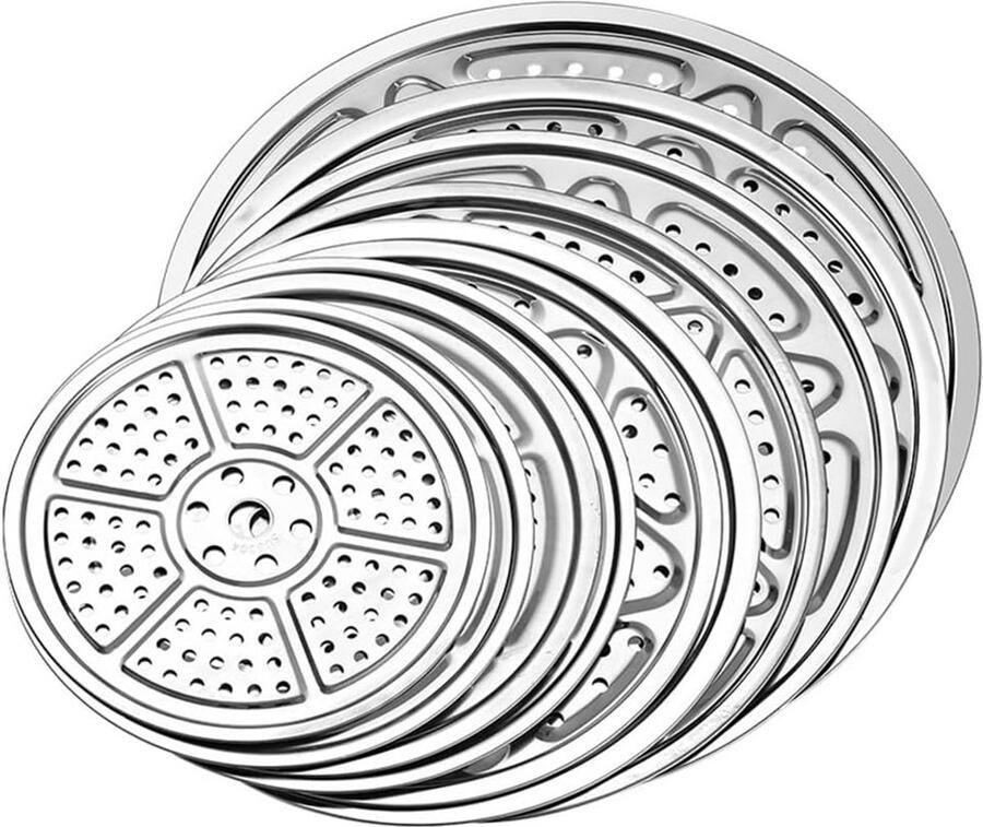 Stoominzet Pan Stoommand RVS Gezond Koken Duurzaam 304 Staal 15-39 cm Zilver