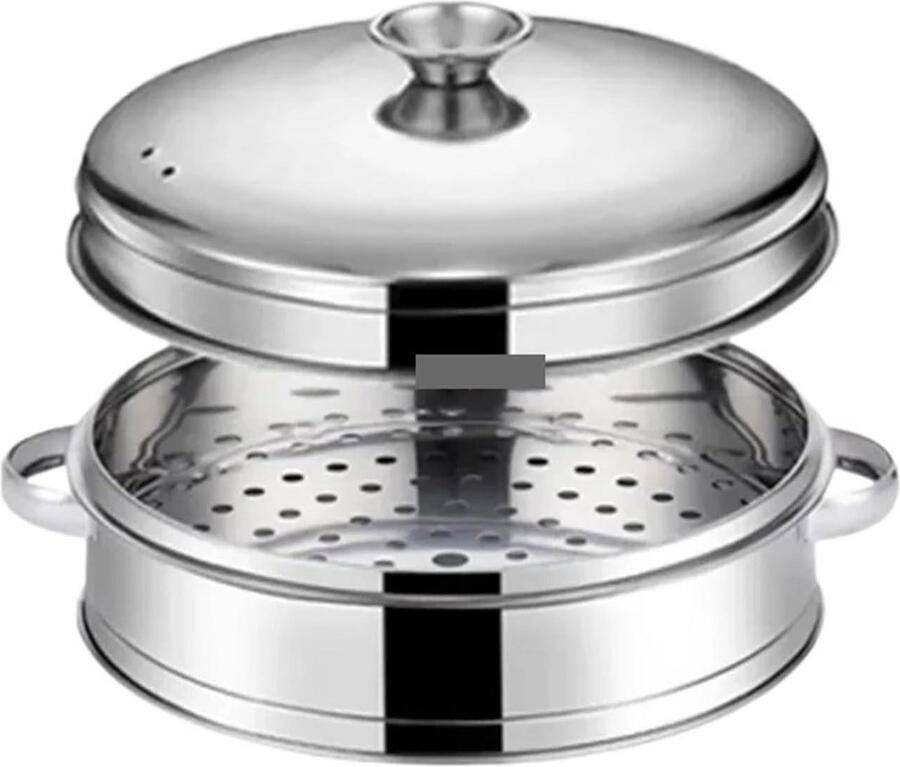 Stoominzet Pan Stoommand RVS Gezond Koken Meerlaags Inzetstuk 20.5 cm Zilverkleurig