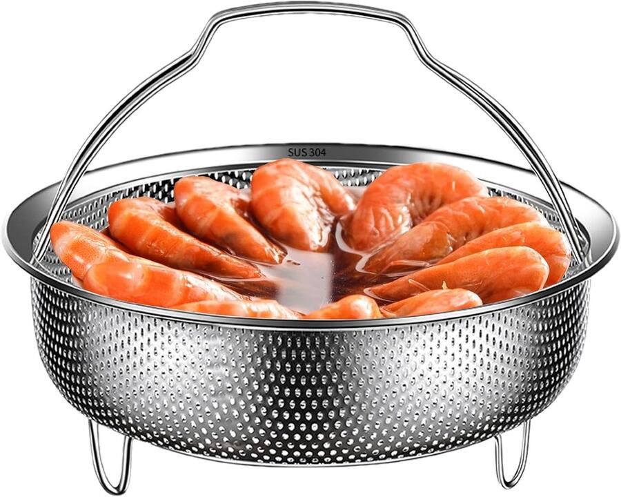 Stoominzet Pan Voedselzeef RVS Gezond Koken Hittebestendig Handvat 24 cm Diameter