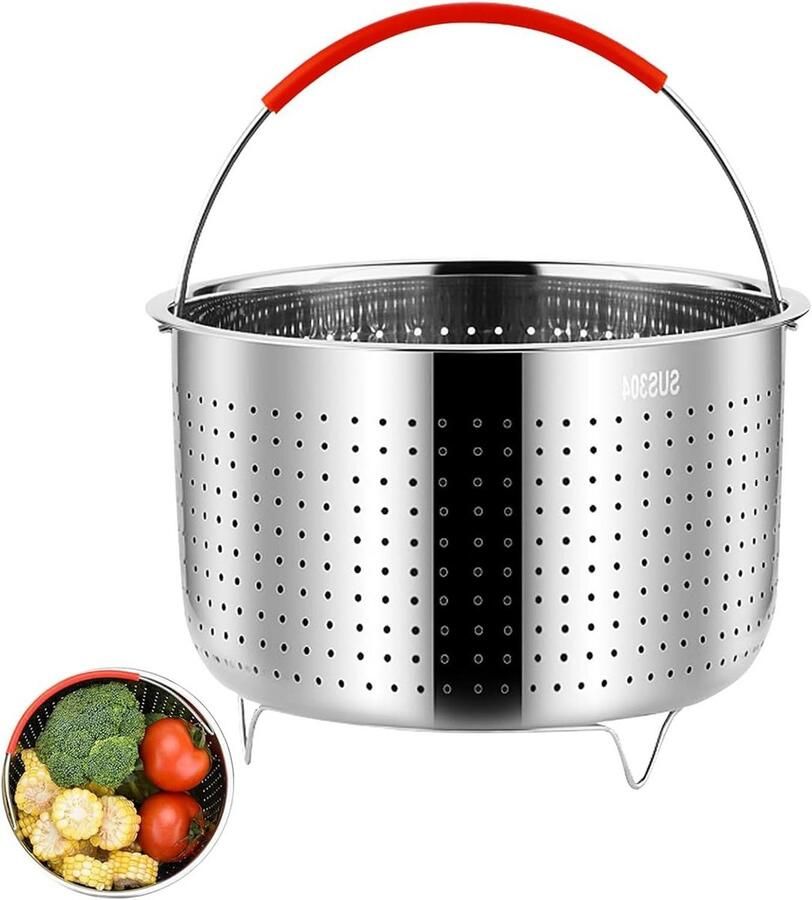 Stoominzet RVS met Siliconen Handvat voor Pannen 21.5 cm