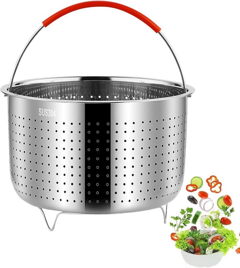 Stoominzet RVS met Siliconen Handvat voor Pannen