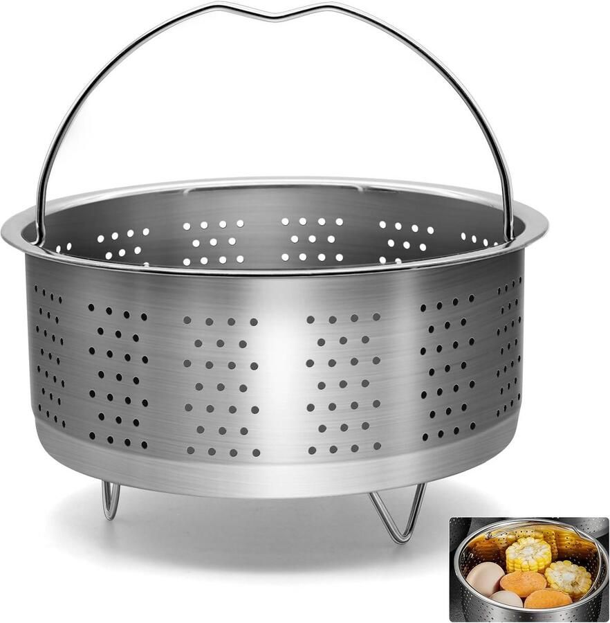 Stoominzet RVS Stoommand Met Handvat Voor Pannen & Snelkookpan (17 5 cm)