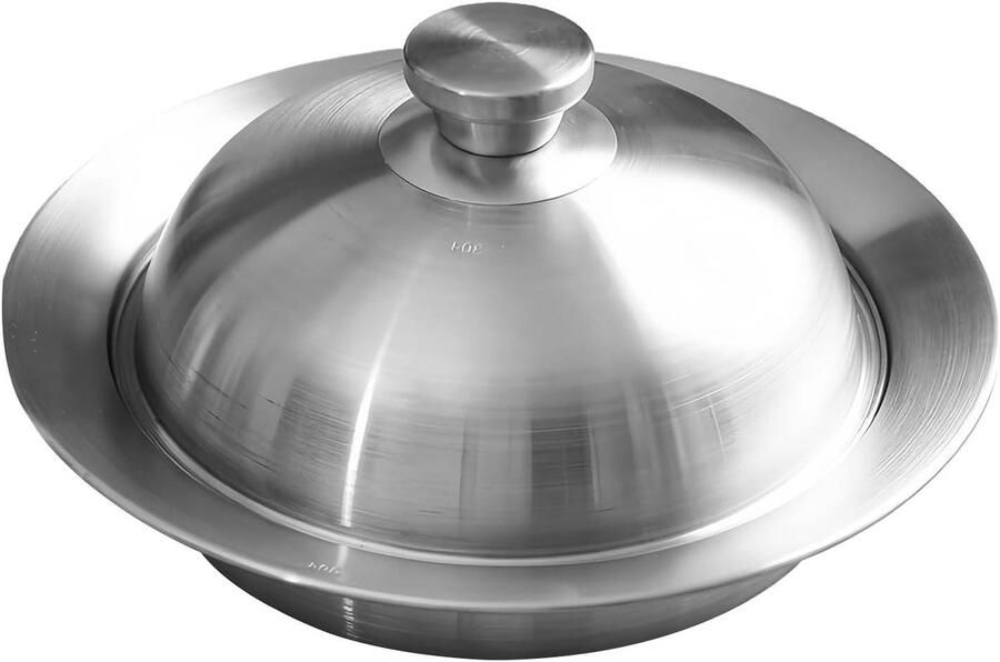 Stoomkoker Roestvrij Staal Stoompan Stoommand Gezond Koken Gelijkmatige Warmteverdeling 28 cm Zilver