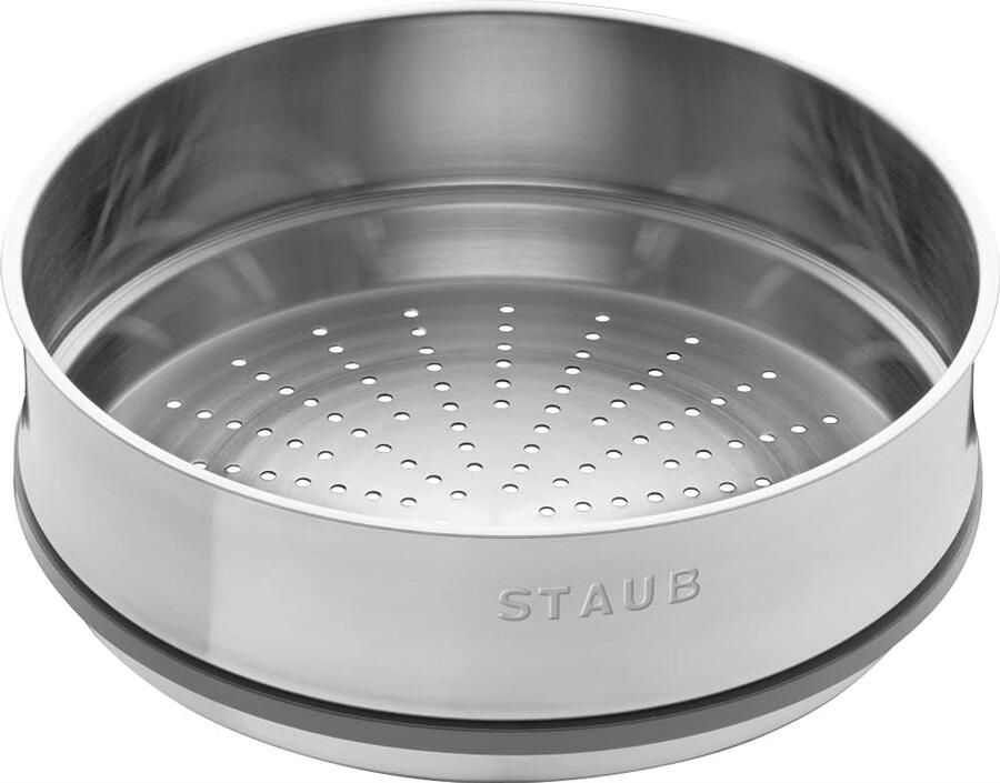 Stoominzet RVS Stoommandje Keuken Gezond Koken Sterke Siliconen Afdichting 24 cm Diameter Zilver