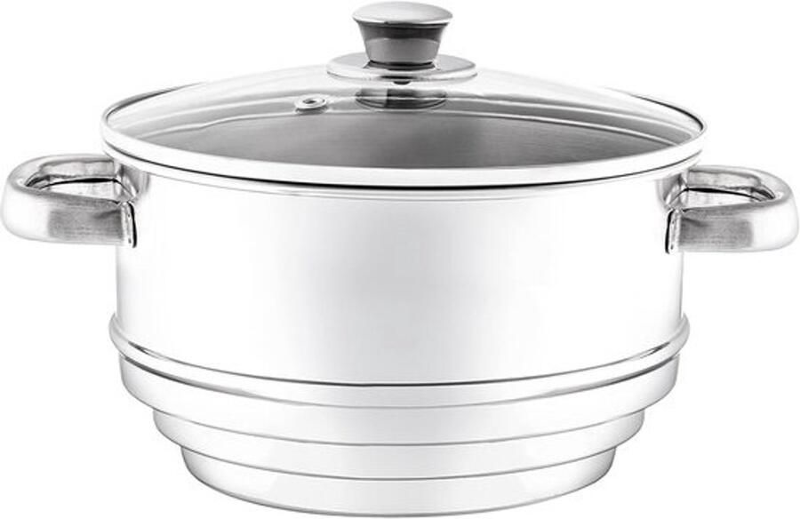 Stoominzet Stoommand RVS Gezond Koken Duurzaam Roestvrij Staal 20 cm Diameter Zilverkleurig