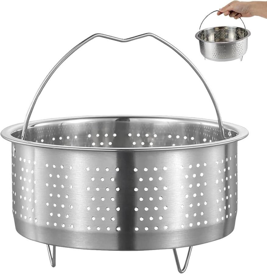 Stoominzet Stoommand RVS Gezond Koken Met Handvat 16 cm Diameter Zilver