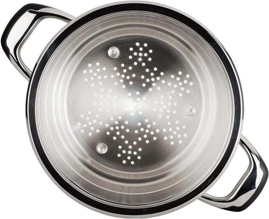 Stoominzetstuk RVS Pan Accessoire Gezond Koken Dubbele Kooklaag 20 cm Zilverkleurig