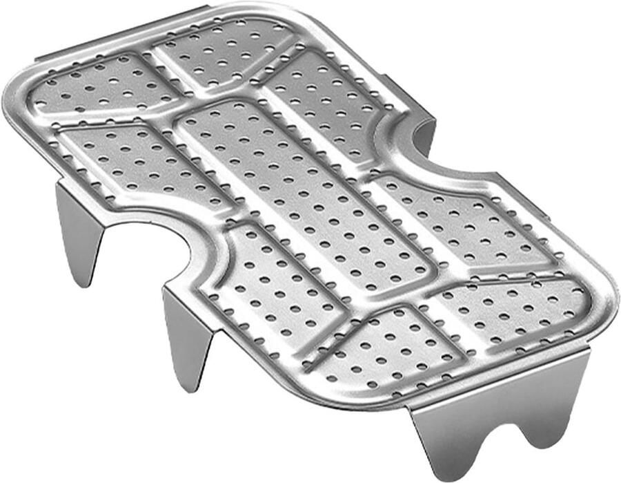 Stoomrek Roestvrij Staal Stoommandje Dampkoker Gelijkmatig Koken Uniforme Stoomcirculatie 18.5 x 12.5 x 2.2 cm Zilver