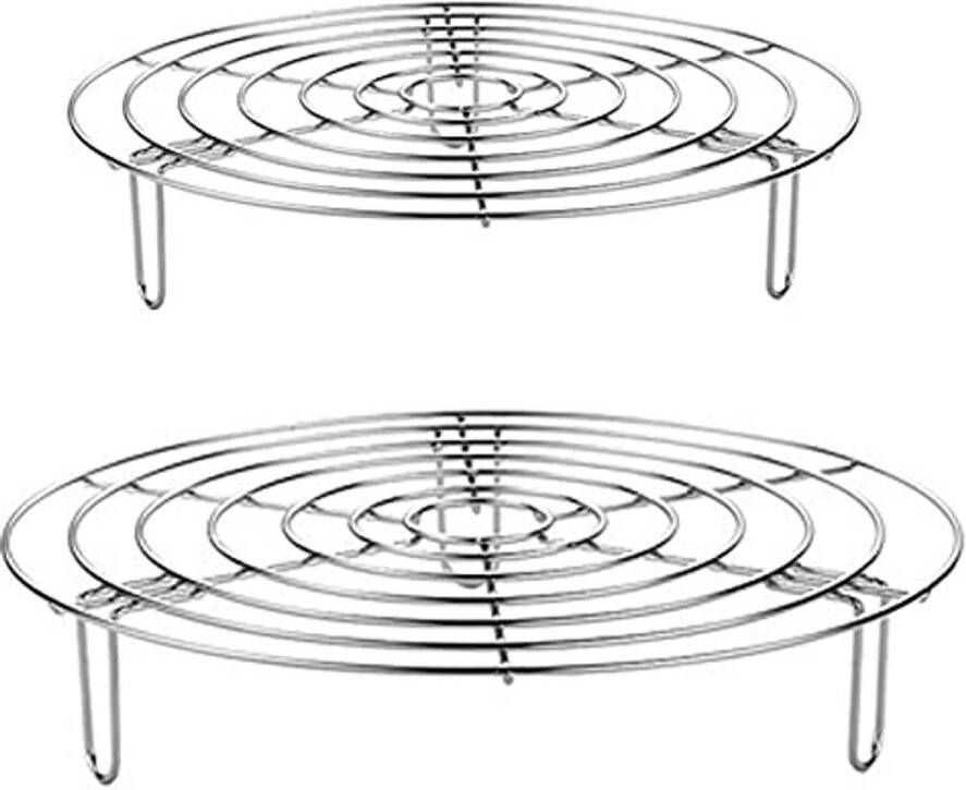Stoominzetstukken voor potten 2 stuks roestvrij staal multifunctioneel koken grillrooster en stoomaccessoire