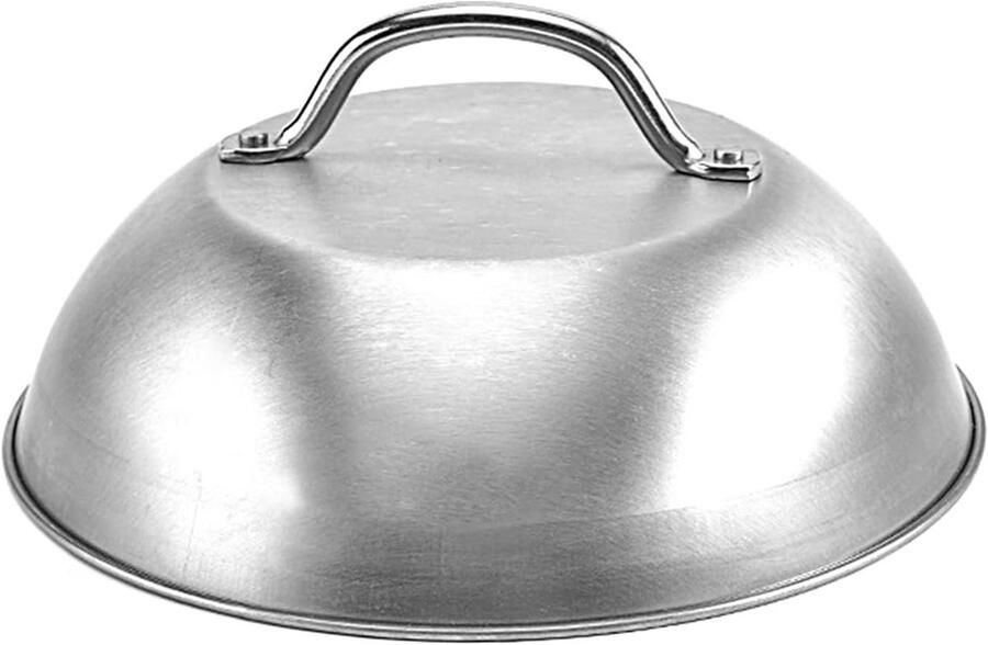 Stoomkap RVS Smeltkoepel Keuken Koken Grillen Hittebestendig Handvat 22.5 cm Diameter Zilverkleurig