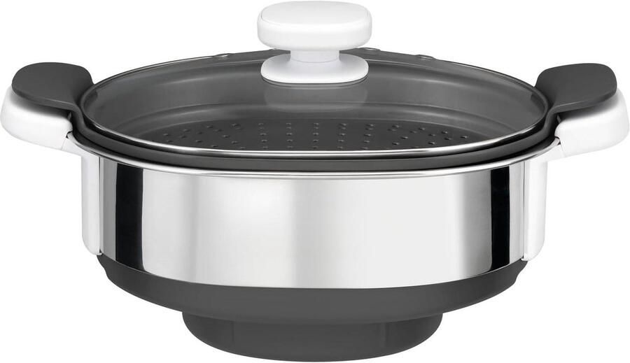Stoomkoker Accessoire Stoommand Gezond Koken Roestvrij Staal 35.6 x 40.2 x 19.6 cm Zwart