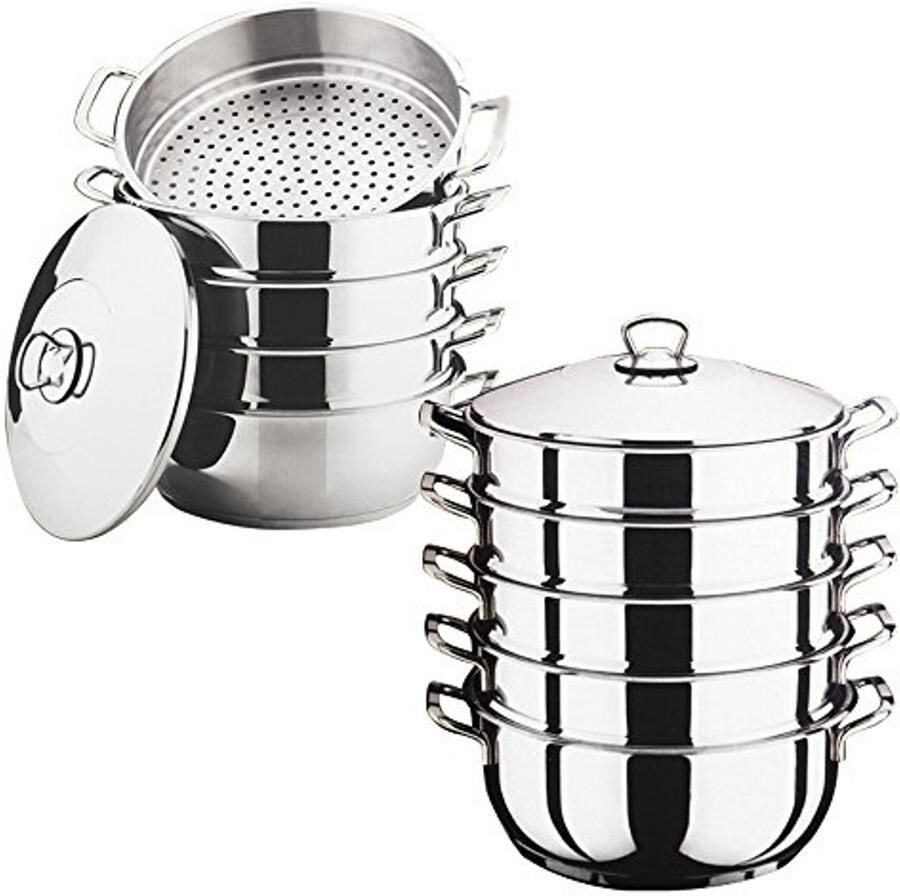 Stoomkoker Gaarstoomkookpannenset Roestvrij Staal Optie 24 26 28 30 cm