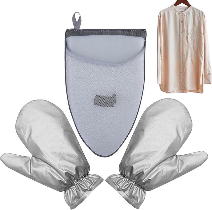 Stoomkoker Handschoen Kleding Stomer Kreukels Verwijderen Hittebescherming 26x16x3 cm Grijs
