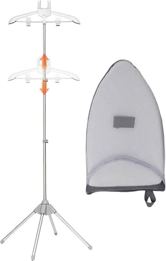 Stoomkoker Houder Kledinghanger Stomer Kleding Stomen Telescopisch Verstelbaar 45 cm Grijs