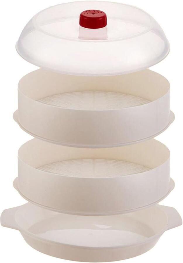 Stoomkoker Keuken Stoompan Dubbellaags Gezond Koken Magnetron Geschikt Zie Afbeelding