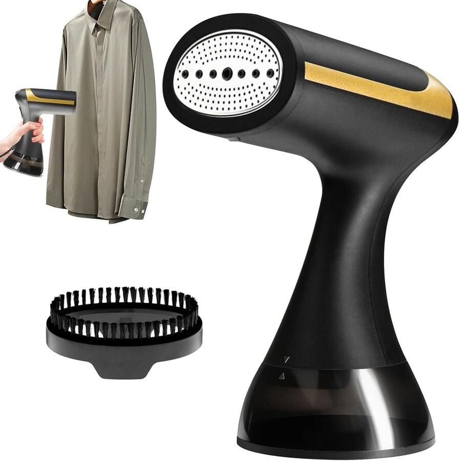 Stoomkoker kleding Handstomer apparaat Kreukels verwijderen Continue stoomfunctie 300 ml reservoir Bruin Zwart