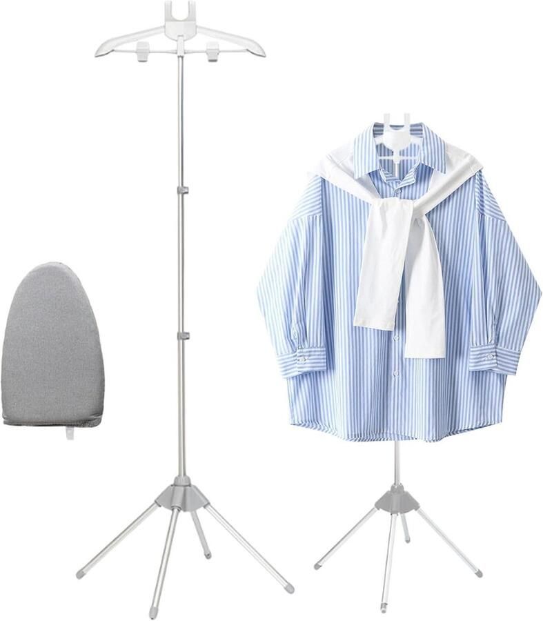 Stoomkoker Kleding Kledingstomer Verticale Standaard Kleding Verzorgen In Hoogte Verstelbaar 84-160 cm Grijs