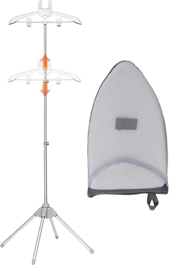 Stoomkoker Kleerhanger Kledingstomer standaard Kleding Stomen Verstelbaar Telescoopontwerp 160 cm Grijs