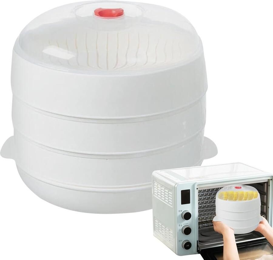 Stoomkoker Magnetron Opwarmcontainer Gerechten Snel Groenten Koken Verstelbaar Deksel 3 Planken Transparant