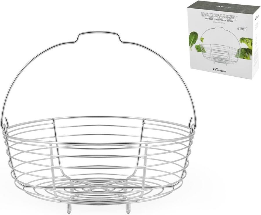 Stoomkoker met Roestvrij Stalen Inoxmand Ø 19 cm Duurzame Kookaccessoires voor Gezonde Gerechten