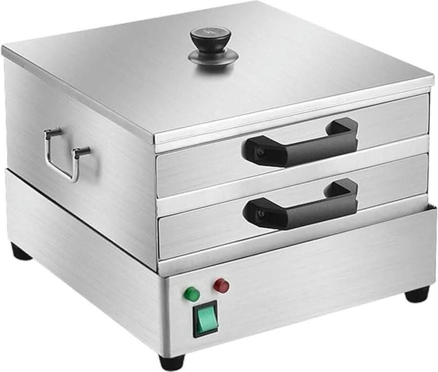 Stoomkoker Rijstrollen Stoomapparaat Keuken Zelf Dim Sum Maken Dubbele Laag Koken 30X33X31CM Zilver