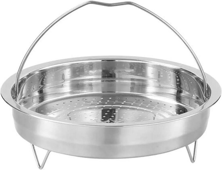 Roestvrijstalen Stoommand Stoominzet Grill Gezond Koken Antiaanbak Oppervlak 22 cm Diameter Zilverkleurig