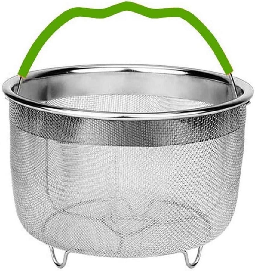 Stoomkoker Rvs Stoommand Keuken Gezond Koken Siliconen Handgreep 6 Quart Groen