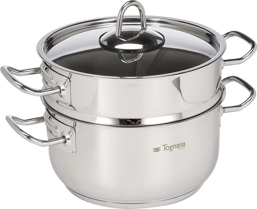 Stoomkoker Set 3-delig met Deksel 4 Liter Rvs