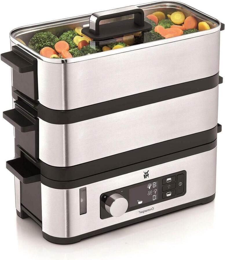 Stoomkoker Set Gezond Koken Meerdere Gerechten Individuele Kookzones 4.3 Liter RVS