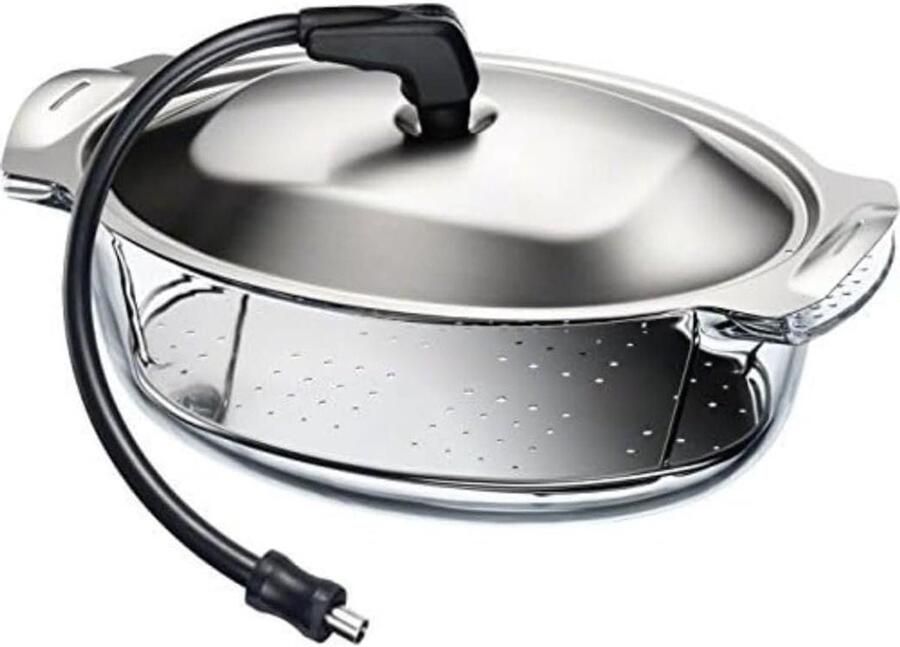 Stoomkoker Set Stoomschaal Gezond Koken 1500 Watt Vermogen 25 Kilogram Zilver