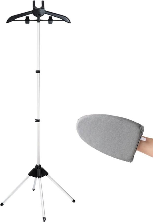 Stoomkoker Standaard Kleding Stomer Efficiënte Kledingverzorging Opvouwbaar Ontwerp 84-160 cm Instelbaar Zwart