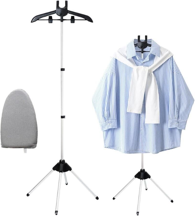 Stoomkoker standaard Kleding stomer Kleding verzorgen In hoogte verstelbaar 160 x 43 cm Zwart