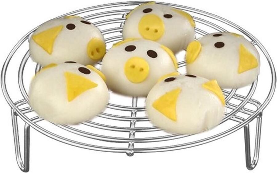 Stoomkookrek RVS Stoominzet Pan Gezond Koken Optimale Stoomcirculatie 20 x 4 cm Zilverkleurig